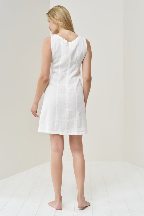 Image 6 of Linen sleeveless dress with deep side pockets and cozy style Malin from Baltic Linen